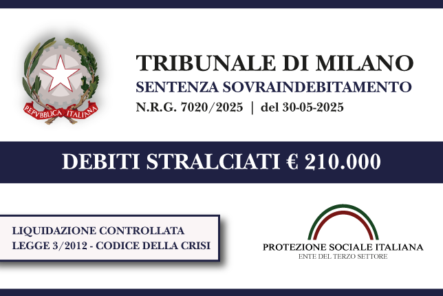 Artigiano azzera € 210.000 di debiti con Banche, Finanziarie e Inps I Trib. Milano I Liquidazione controllata