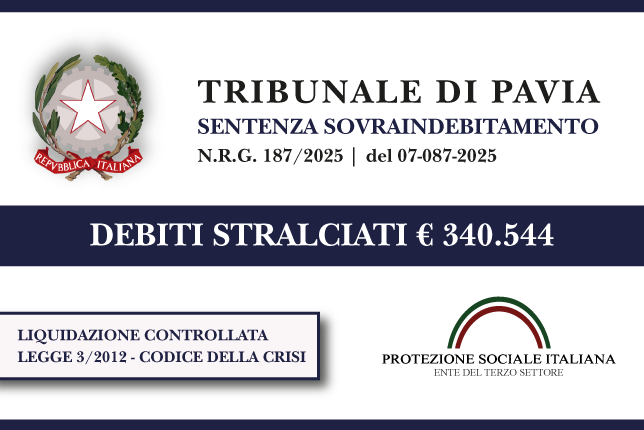 Ex proprietario di una lavanderia azzera € 340.544 di debiti con Banche, Finanziarie e Agenzia delle Entrate I Trib. Pavia I Liquidazione controllata